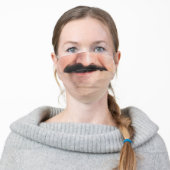 Mustache Hipster Face Mouth Beard Man Laughing Adult Cloth Face Mask (Worn)