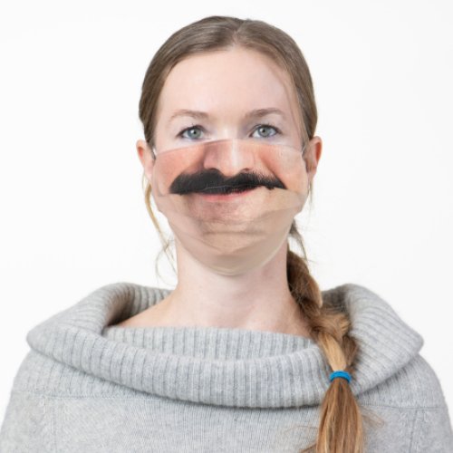 Mustache Hipster Face Mouth Beard Man Laughing Adult Cloth Face Mask