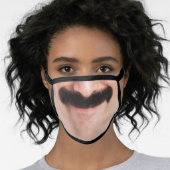 Mustache Hipster Mouth Beard Man Laughing Face Mask (Worn Her)
