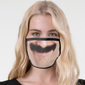 Mustache Hipster Mouth Beard Man Laughing Face Mask (Worn Her)