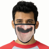Mustache Hipster Mouth Beard Man Laughing Face Mask (Worn Him)