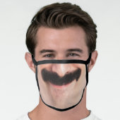 Mustache Hipster Mouth Beard Man Laughing Face Mask (Worn Him)