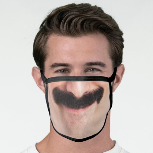Mustache Hipster Mouth Beard Man Laughing Face Mask