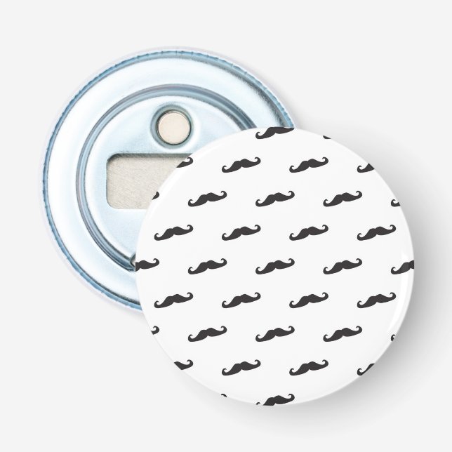 Mustache hipster pattern 2 bottle opener (Front)