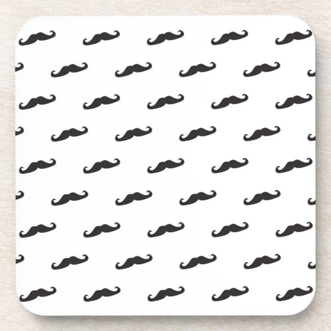 Mustache hipster pattern 2 drink coaster (Front)