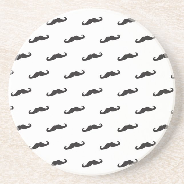 Mustache hipster pattern 2 drink coaster (Front)