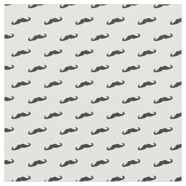 Mustache hipster pattern 2 fabric (Close Up)