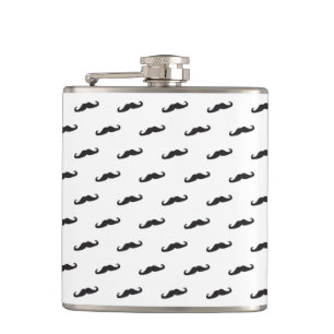 Mustache hipster pattern 2 hip flask