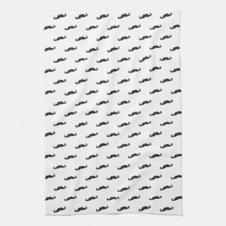 Mustache hipster pattern 2 kitchen towel