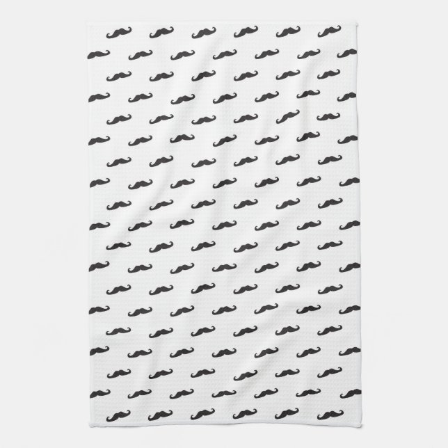Mustache hipster pattern 2 kitchen towel (Vertical)