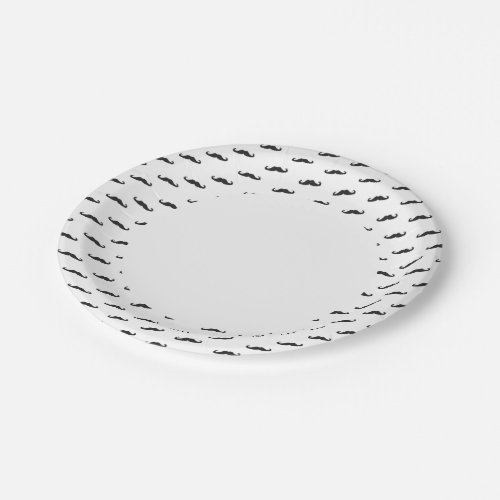 Mustache hipster pattern 2 paper plates