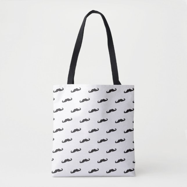 Mustache hipster pattern 2 tote bag (Front)