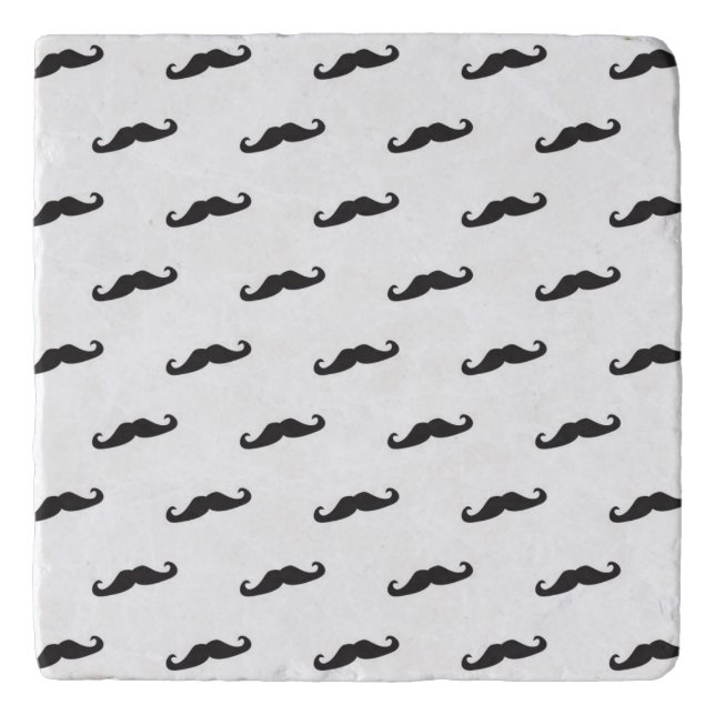 Mustache hipster pattern 2 trivet (Front)