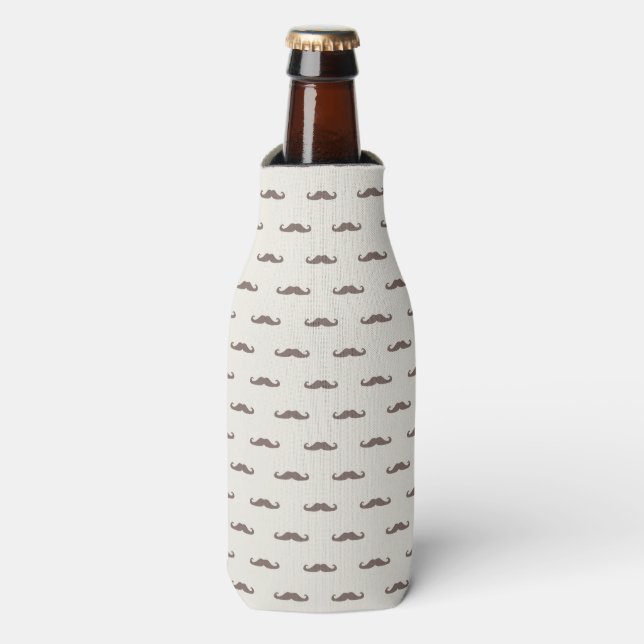 Mustache hipster pattern 3 bottle cooler (Bottle Front)