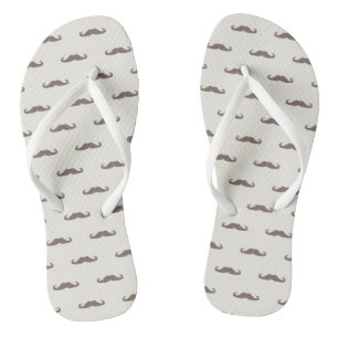 Mustache hipster pattern 3 flip flops