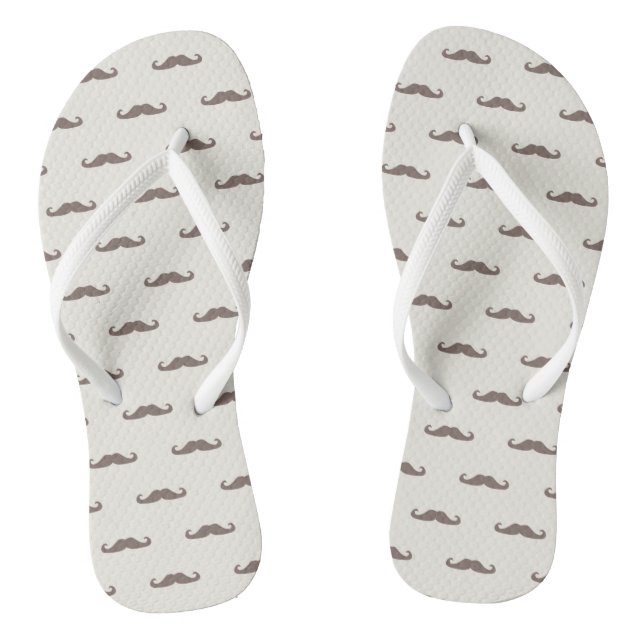 Mustache hipster pattern 3 flip flops (Footbed)