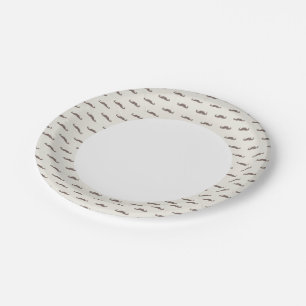 Mustache hipster pattern 3 paper plates