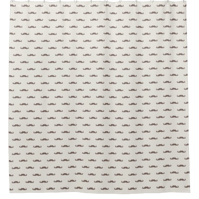Mustache hipster pattern 3 shower curtain (Front)