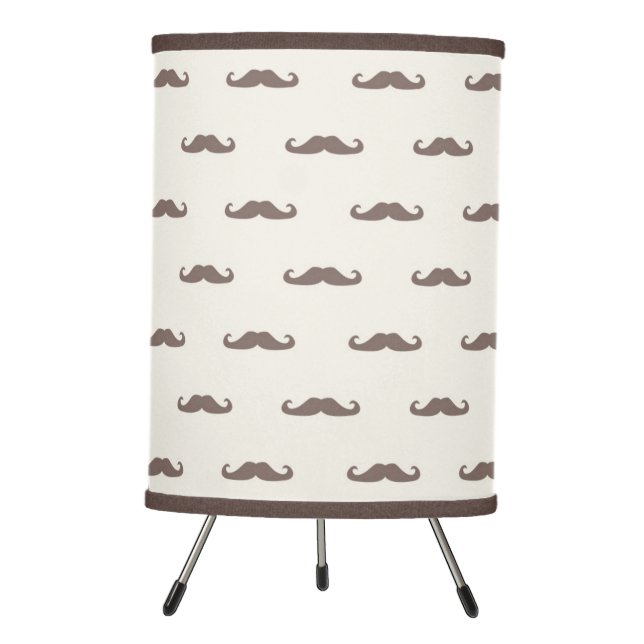 Mustache hipster pattern 3 tripod lamp (Front)