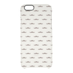 Mustache hipster pattern 3 clear iPhone 6/6S case