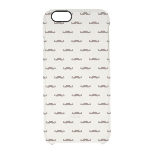 Mustache hipster pattern 3 clear iPhone 66S case