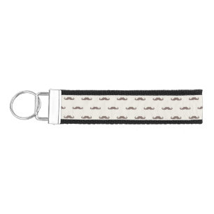 Mustache hipster pattern 3 wrist keychain