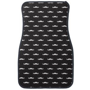 Mustache hipster pattern car mat