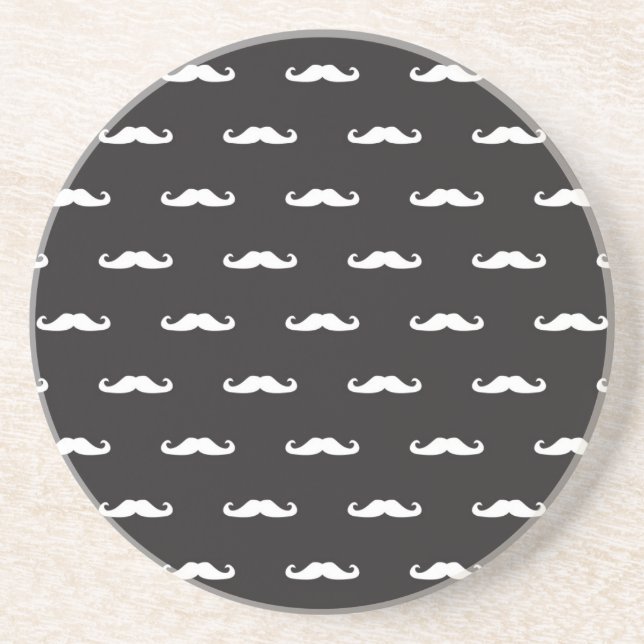 Mustache hipster pattern coaster (Front)