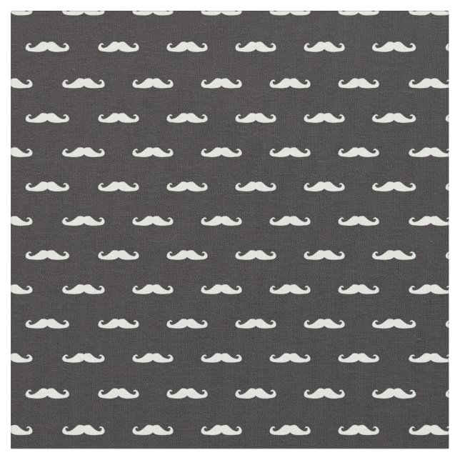 Mustache hipster pattern fabric (Close Up)