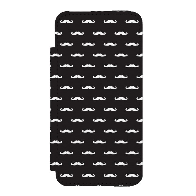 Mustache hipster pattern incipio iPhone wallet case (Folio Front)