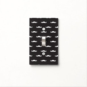 Mustache hipster pattern light switch cover