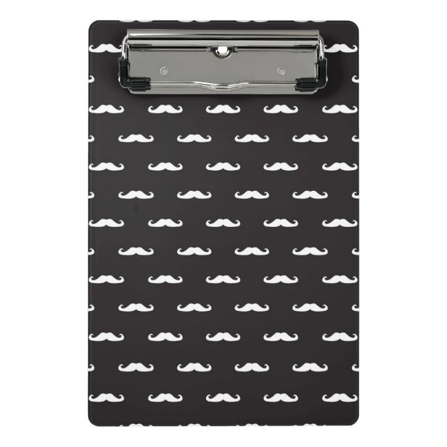 Mustache hipster pattern mini clipboard (Front)