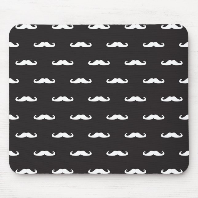 Mustache hipster pattern mouse pad (Front)