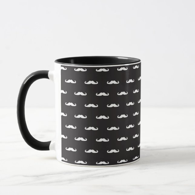 Mustache hipster pattern mug (Left)