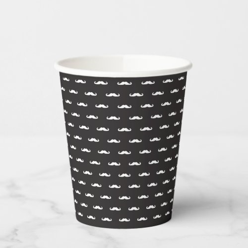 Mustache hipster pattern paper cups