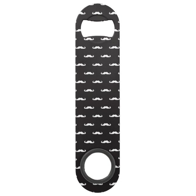 Mustache hipster pattern speed bottle opener (Front)
