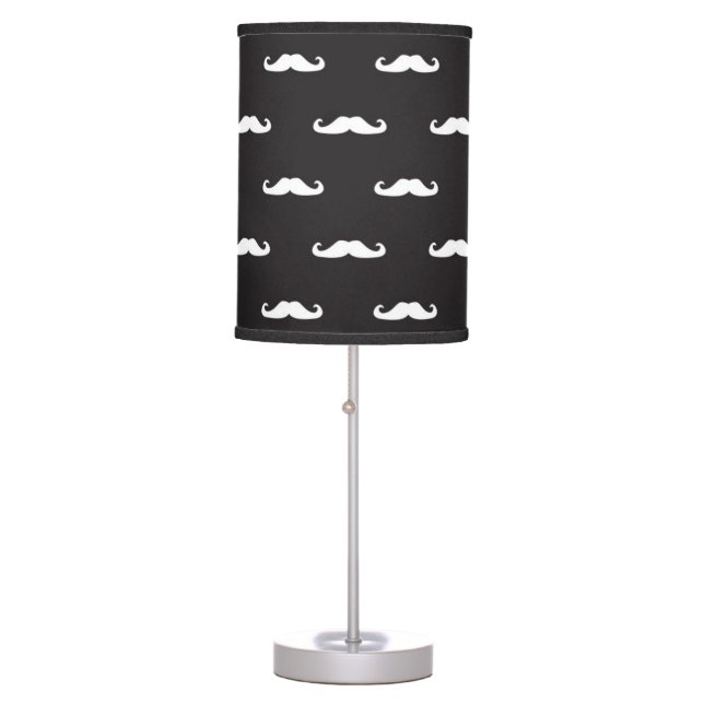 Mustache hipster pattern table lamp (Front)