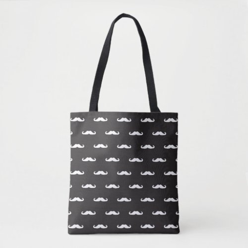 Mustache hipster pattern tote bag