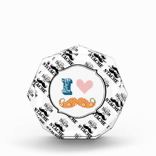 Mustache Hipster Retro Pattern Award (Front)