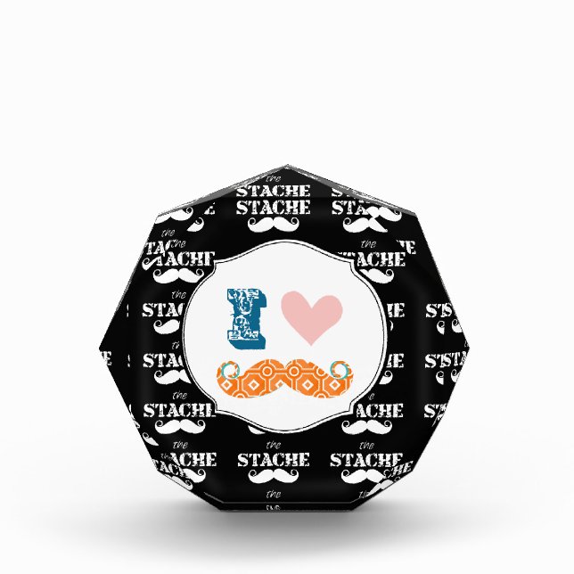 Mustache Hipster Retro Pattern Award (Front)