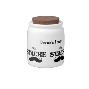 Mustache Hipster Retro Pattern Candy Jar