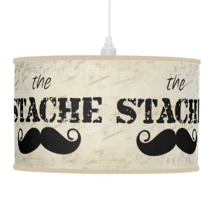 Mustache Hipster Retro Pattern Ceiling Lamp