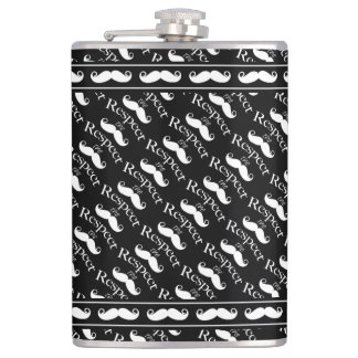 Mustache Hipster Retro Pattern Flask