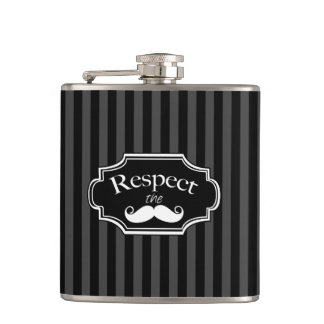 Mustache Hipster Retro Pattern Flask