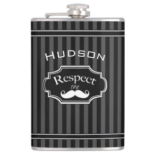 Mustache Hipster Retro Pattern Hip Flask
