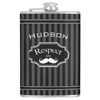 Mustache Hipster Retro Pattern Hip Flask