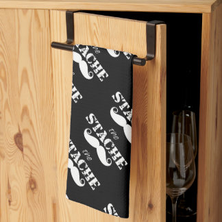 Mustache Hipster Retro Pattern Kitchen Towel