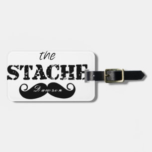 Mustache Hipster Retro Pattern Luggage Tag