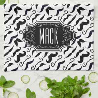 Mustache Hipster Retro Pattern Towel