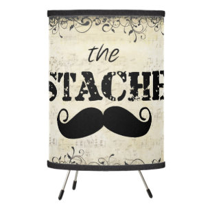 Mustache Hipster Retro Pattern Tripod Lamp